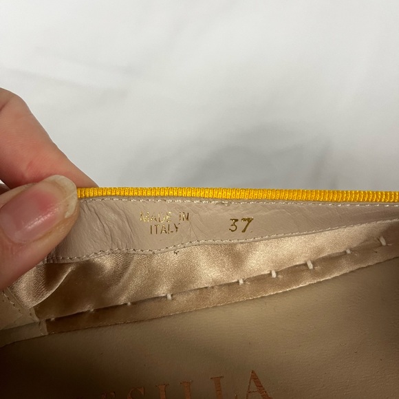 Le Silla Women's Canvas Bejeweled Yellow Striped Espadrille‎ Flats- Size 6.5 - Picture 5 of 9